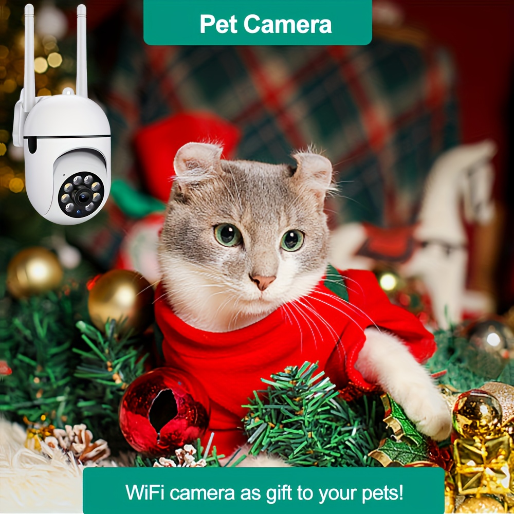 2pcs WiFi Security Camera 360° Panoramic View, PTZ Control, Motion Detection Alerts, Two-Way Audio, Full-Color Night Vision, USB-Powered Indoor/ Surveillance Camera for Home, Office, Store, Garage - Compatible with Smartphone Apps
