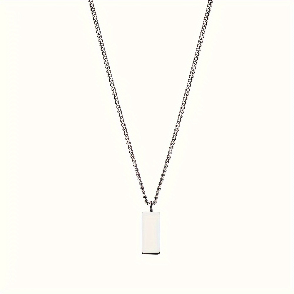 Custom Stainless Steel Name Necklace, Personalized , Name, Date, Text Pendant Necklace, 50cm Chain, Birthday Gift