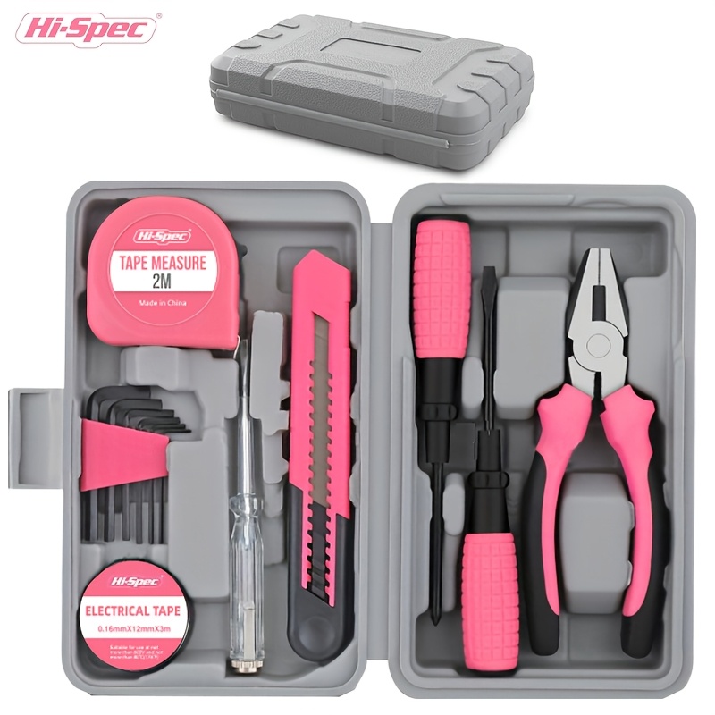 Set Di Attrezzi 24 Pezzi K Di Attrezzi Fai Da Te Per La Casa Rosa Per Donna. Piccolo Mini Cassetta Degli Attrezzi Set Di Strumenti Da Donna Di Base Per Principianti - Foto 5