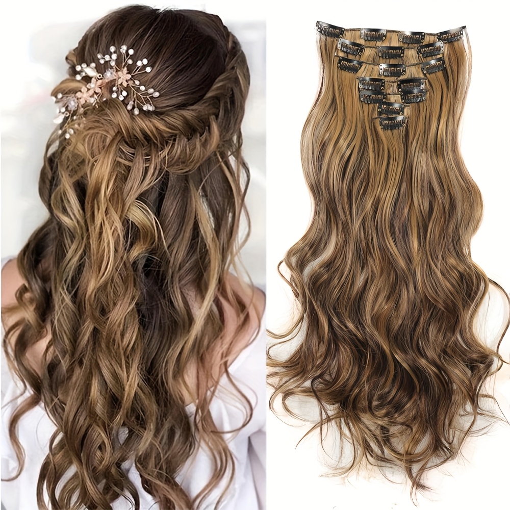 20 inches     separate pieces heat   synthetic hair clip in hair extensions long hair accessories for   for   use details 0