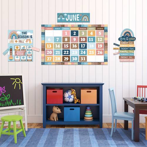 boho calendar seasonal weather cards month cards back to school classroom decoration