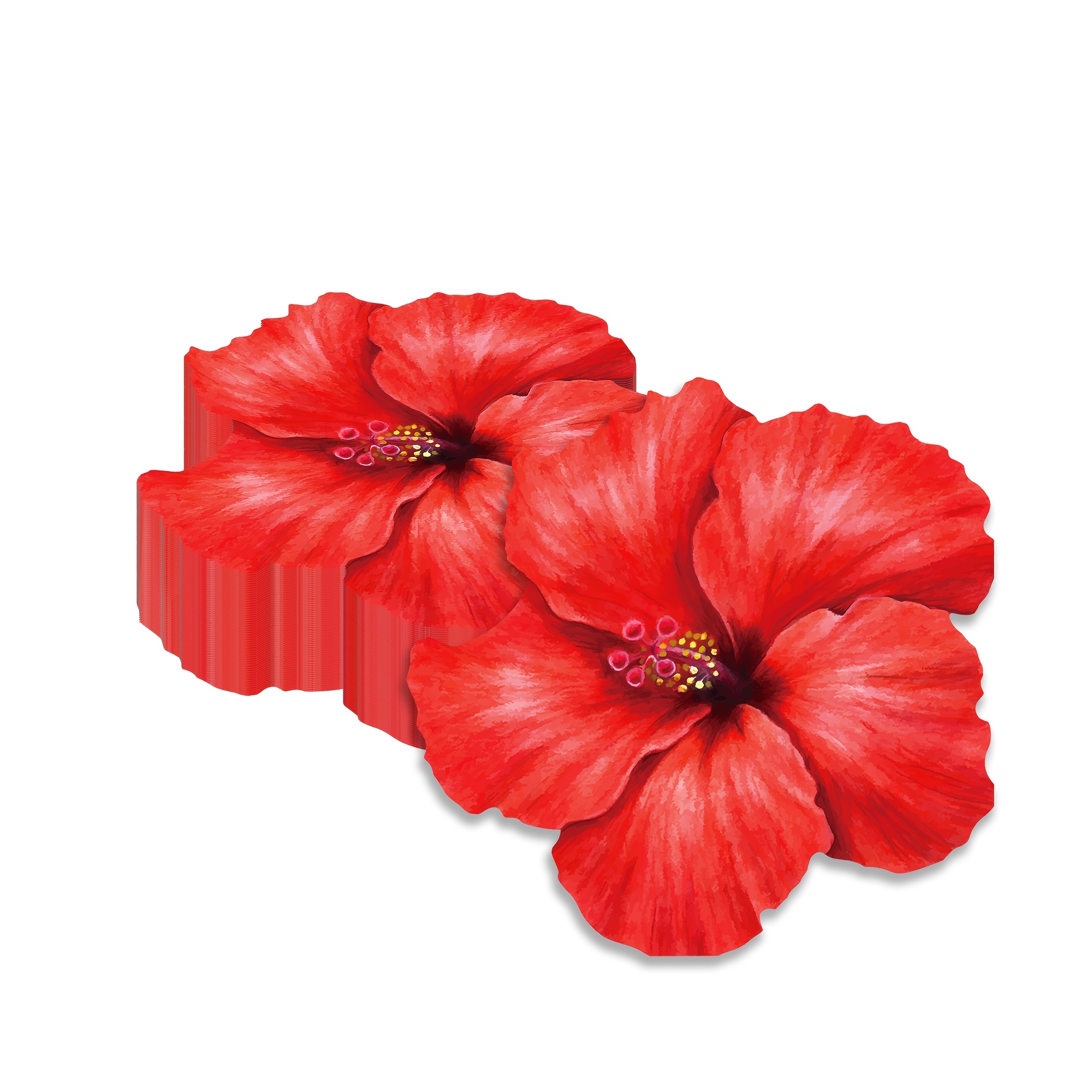 TEMU Set Of 20 Tissue Paper Napkins Designed Like Hibiscus Flowers, Perfect For Festive Occasions Such As Spring Celebrations, Anniversaries, And