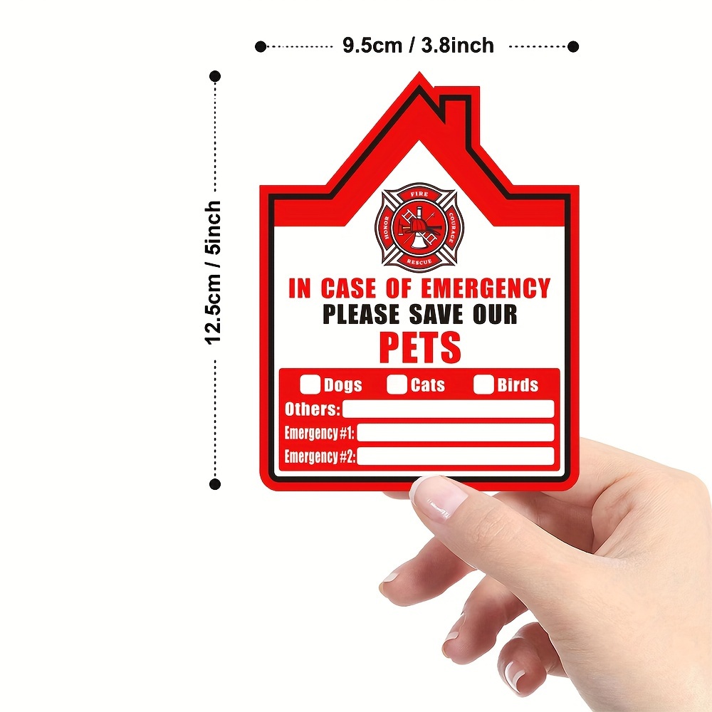 Emergency Pet Rescue Stickers Pvc Safety Fire Alert Decals - Temu