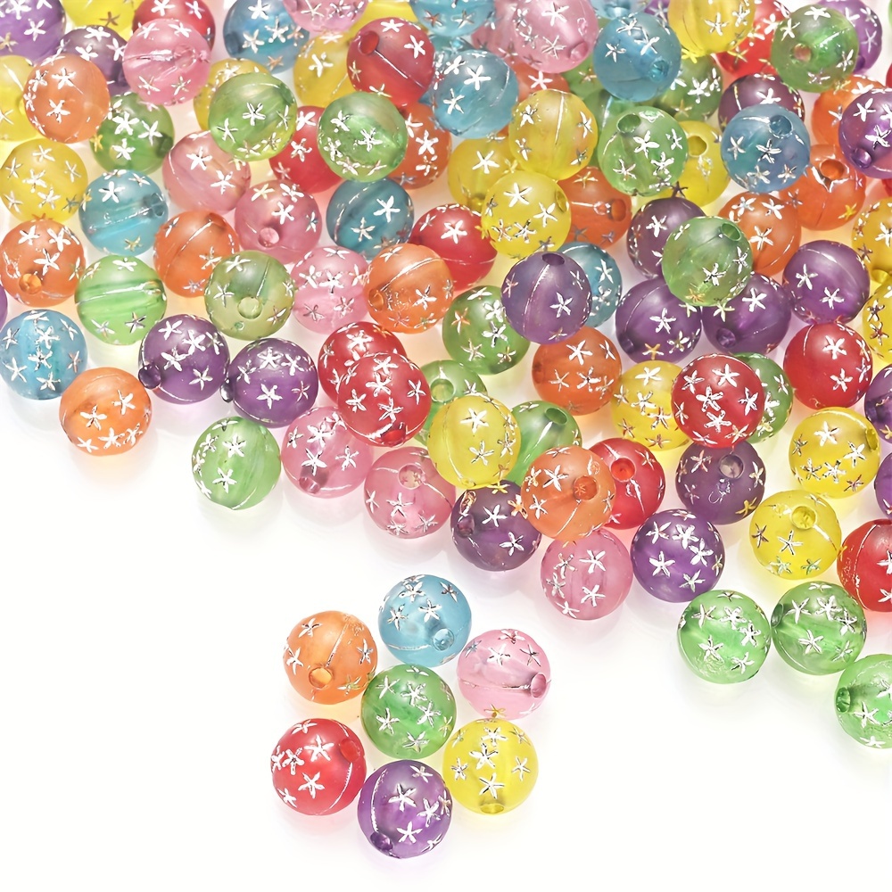 

100pcs 8mm Printed , , For Jewelry Making Bracelet Diy Craft Supplies