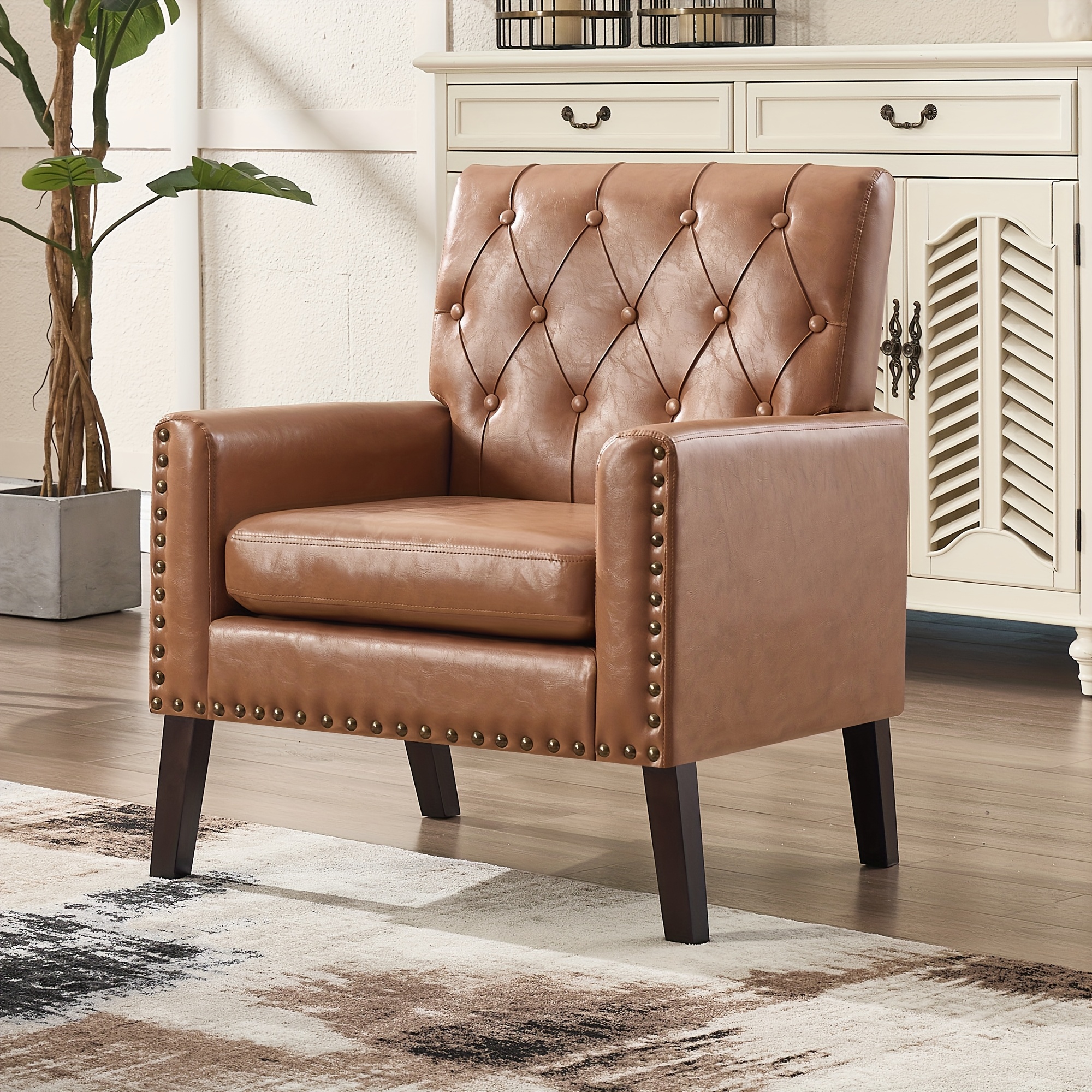 Medieval-inspired Modern Decor Chair, Faux Leather Reception Office Chair-leather Club Chair Suitable for Living Rooms, Bedrooms, Or Waiting Areas.