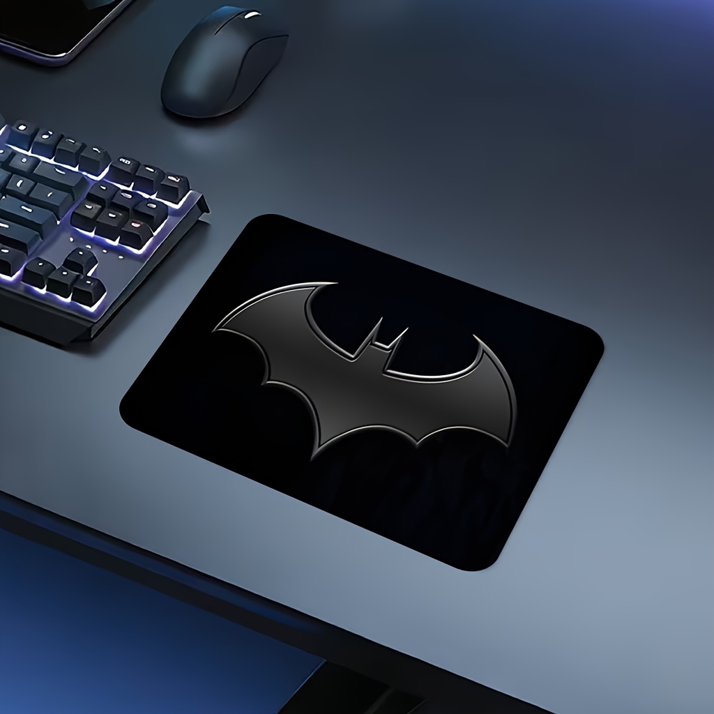 TEMU Wb 1pc Batman Bat Logo Durable Office Gaming Desk Mouse Pad, Suitable For Home Office And Pc Gamers, Gaming Mouse Pad, Durable Mat, For Home