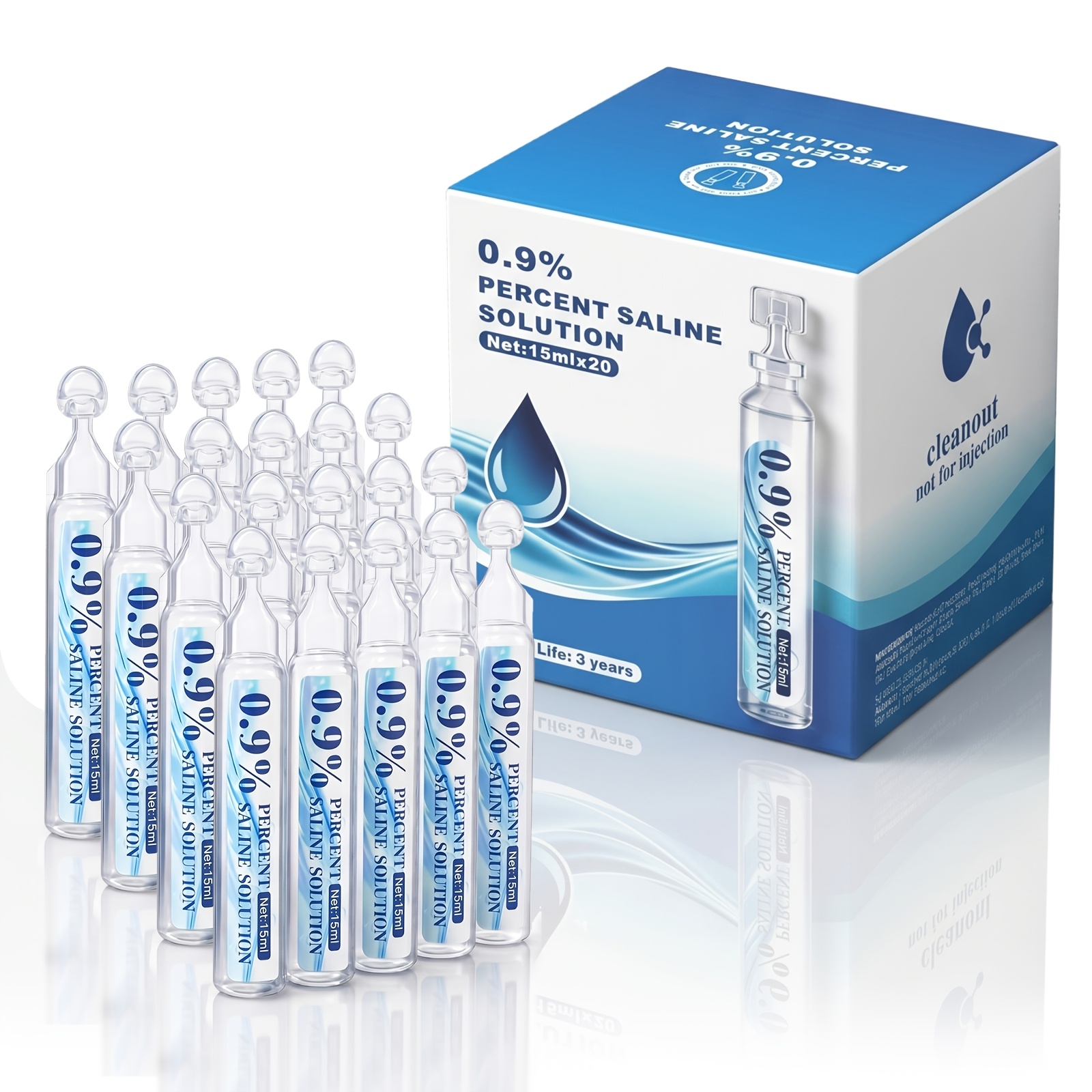 TEMU 0.9% Normal Solution - For Nebulizers, Irrigation, Care, Portable Single For Facial Wash & Daily Cleaning Care 20 Count 15ml