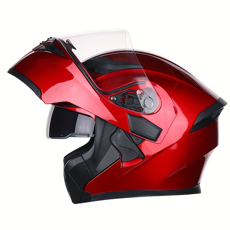 motorcycle full face men women glossy red visor slip Temu Bahrain