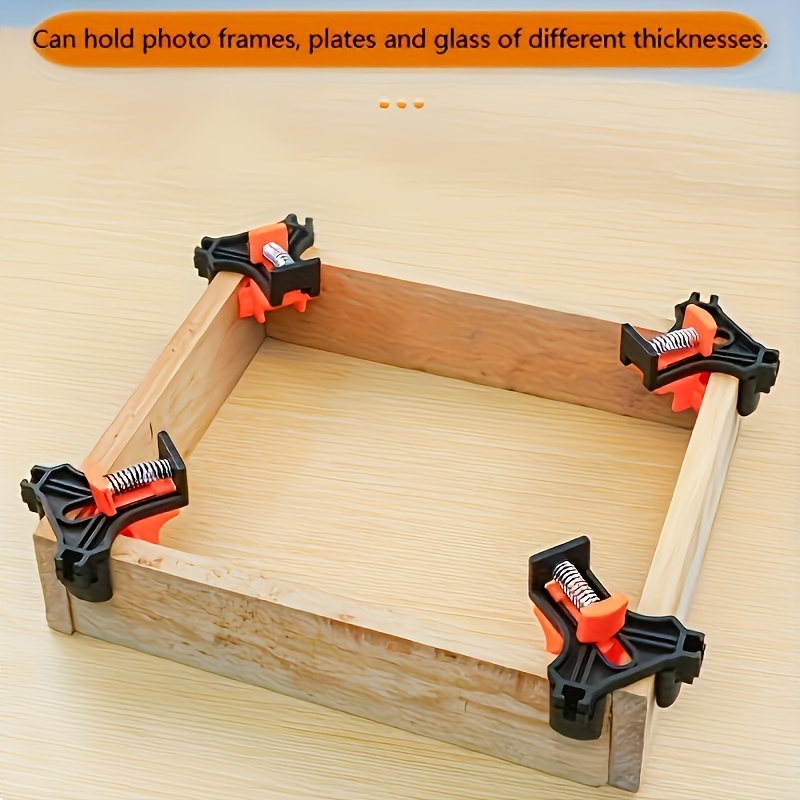 4pcs   corner clamp 90 degree right angle adjustable spring loaded wood clamps for woodworking cabinets photo framing crafting material plastic