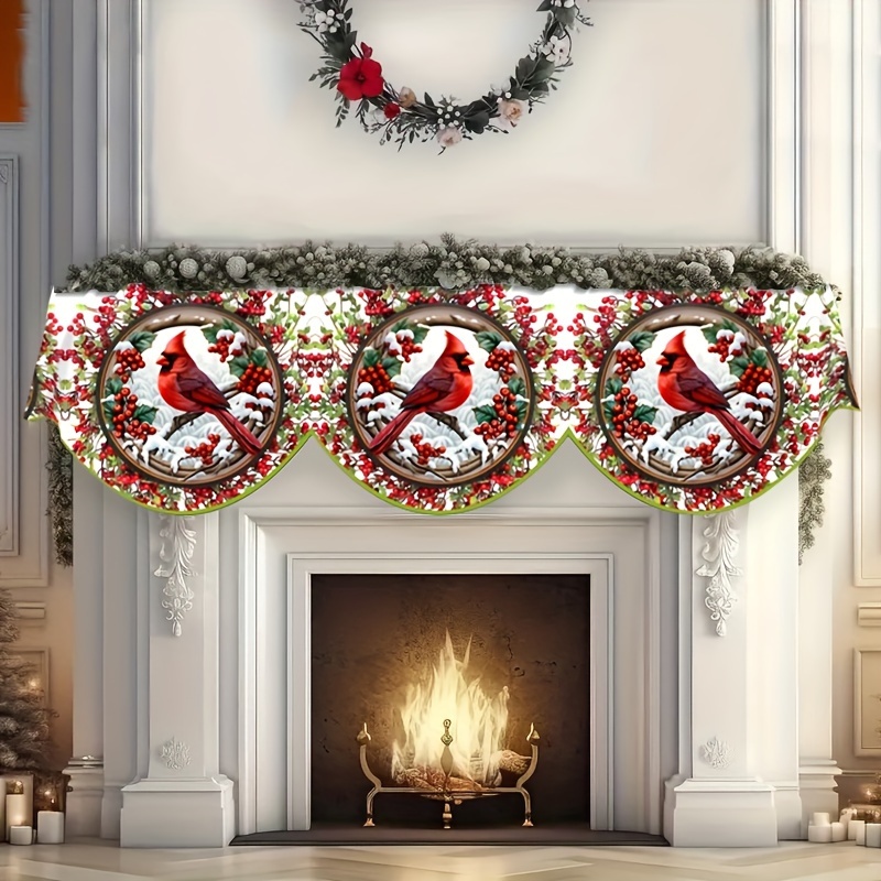 

Christmas Fireplace Table - Polyester For Decoration, Rectangle Decor, "x78.7" - Fireplace Decor For Christmas