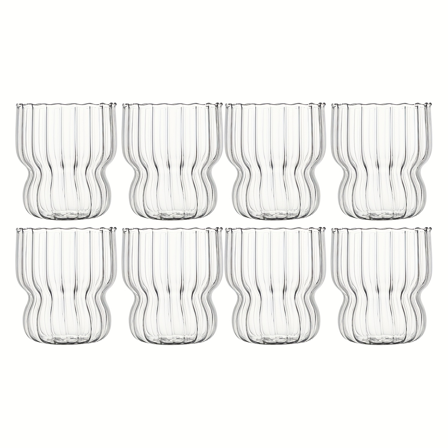 TEMU 8pcs, 10oz, 300ml, Striped , Lemonade, , Water, Breakfast Oatmeal Cup, Yogurt, Milk, Juice