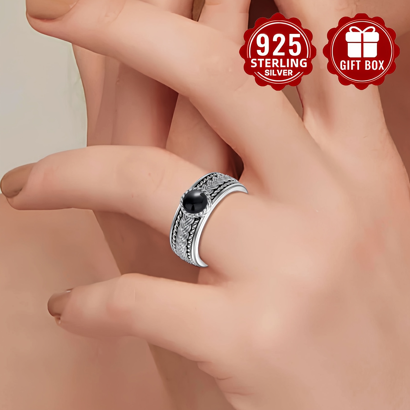 YL Celtic Knot Ring 925 Sterling Silver With Cubic Zirconia - Twisted Infinity Birthstone Ring For Women
