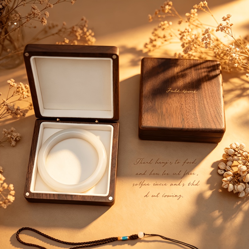 Custom Name Logo Walnut Jewelry Box for Bracelets, Necklaces, and Rings