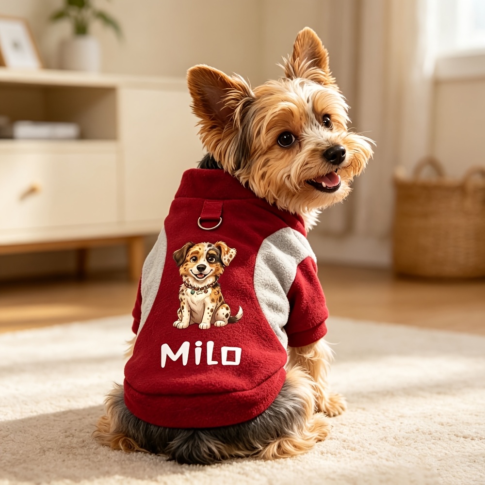 TEMU Custom Thick Warm Sweater, Fall Winter New Personalized Universal Sweatshirt, Pet Clothes, Cute Fleece Sweater For Dogs In Fall Winter,
