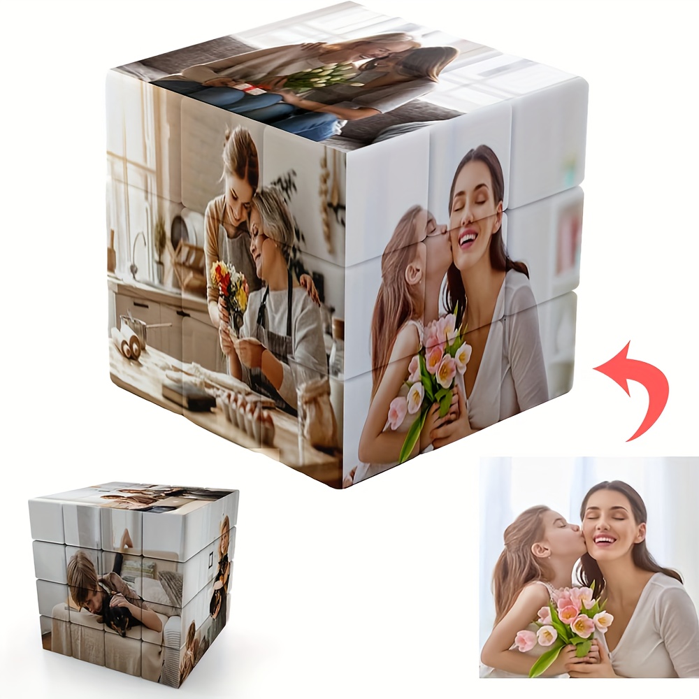 

Custom Cube With Photo, Personalized Photo Puzzle 3d Rotatable Cube With Pictures, For Valentine's Day, Birthdays, Weddings, Carnival, , Weddings, Friends, Anniversary Gifts