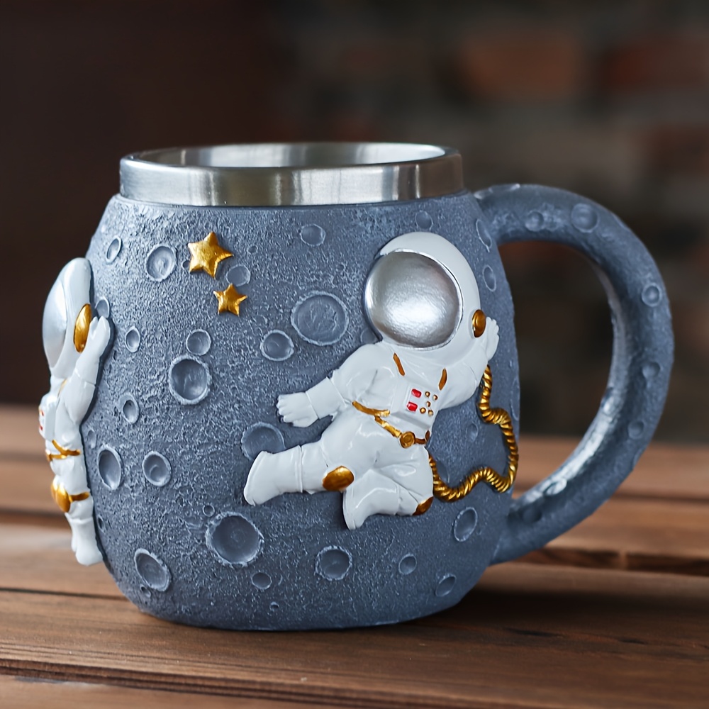 1 astronaut   pattern mug stainless steel coffee cup beer mug gift for space enthusiasts Product details 4