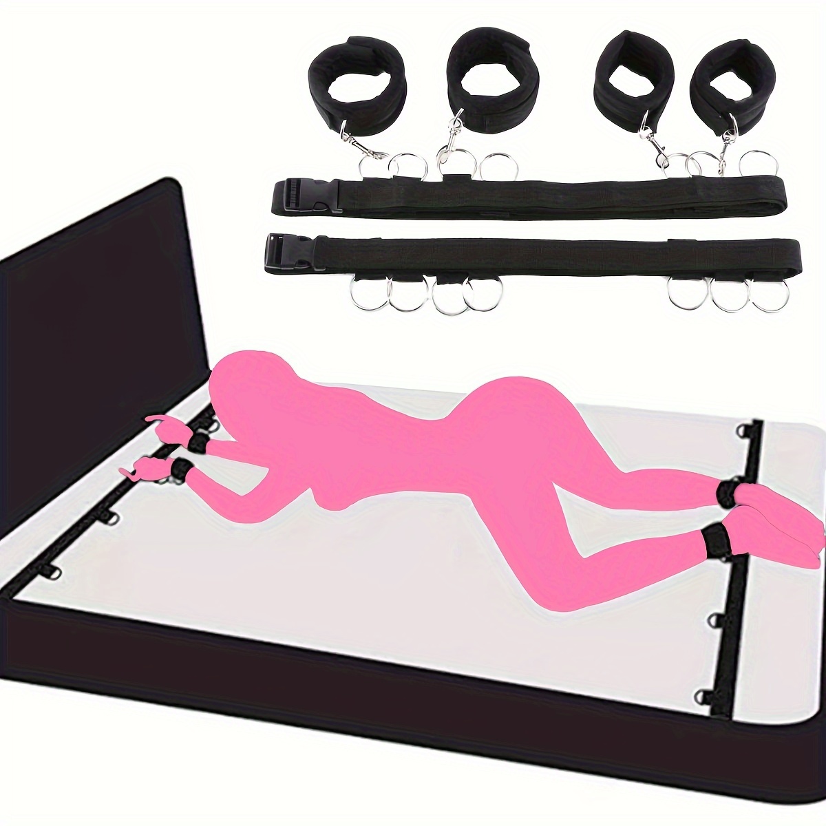 Bdsm erótico Tie Gear Kit cama esposas tobillos para sexo mujer desnuda  pornografía adultos juego sexual juguetes sexuales para mujer Banban