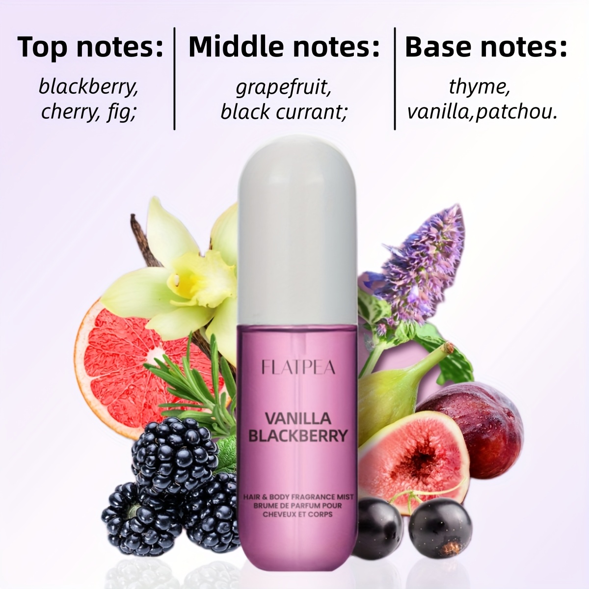 50ml Women's Perfume/Hair Perfume, Blackberry Fig Vanilla Scent, Hair Essential Oil Perfume for Dry Damaged Hair, Pheromone Fragrance with Anti-Frizz Nourishing Moisturizing, High-Quality Long-Lasting Scent Hair Spray/Body Fragrance, Suitable for
