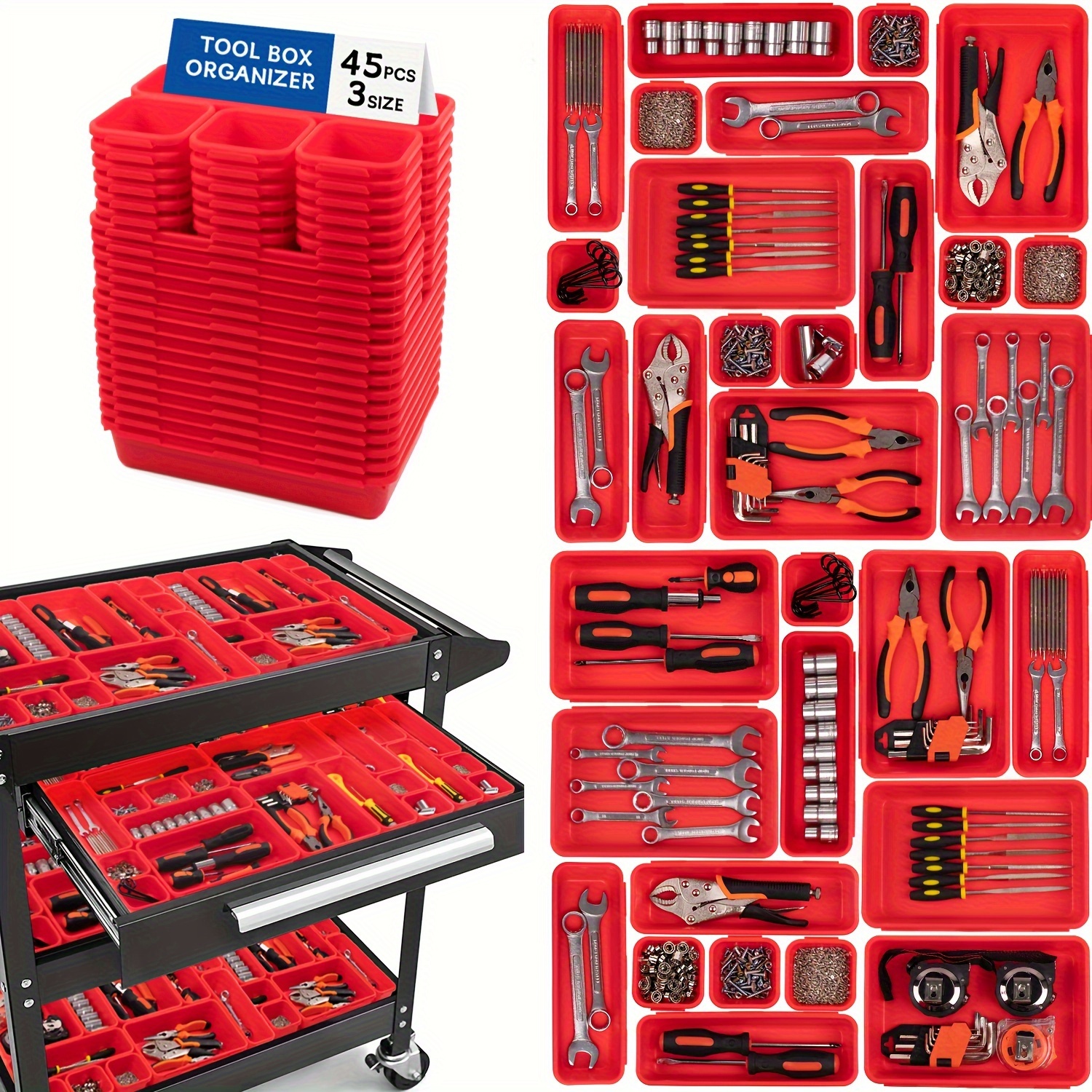 Tool Box Organizers Tool Divider Storage Trays Tool Cabinet - Temu