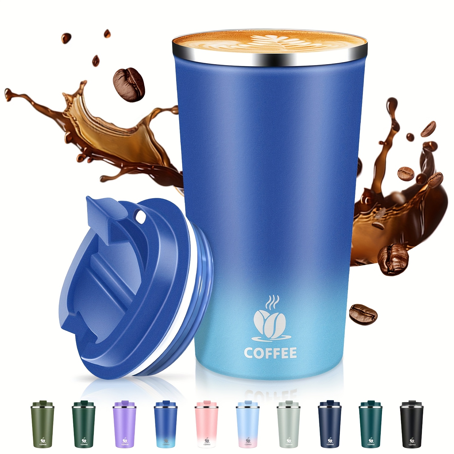 17oz Insulated Travel Coffee Mug with Flip Lid – Leakproof, High-Quality Stainless Steel Tumbler for Hot & Cold Drinks, Perfect for Camping, Office, Home, and Outdoor Adventures, Coffee Travel Mug