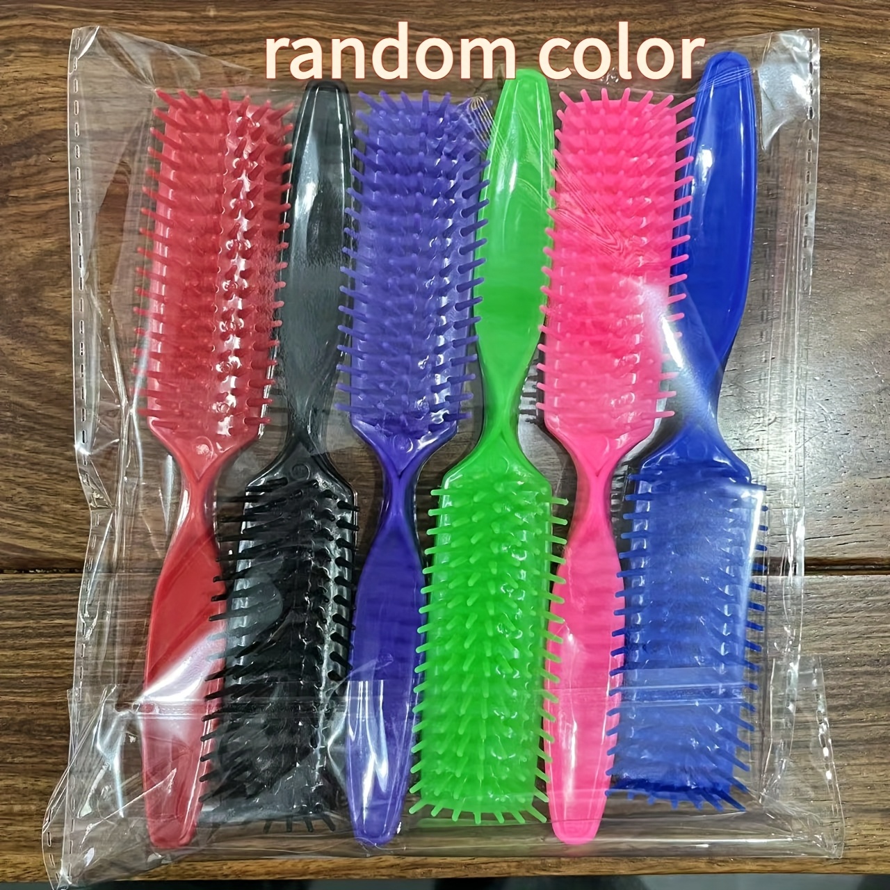 E-shop 6-teiliges Set bunter Entwirrbürsten mit Massagekopf, sanft zu den Haaren – Ergonomischer ABS-Griff für trockene nasse Anwendung, ideal für die
