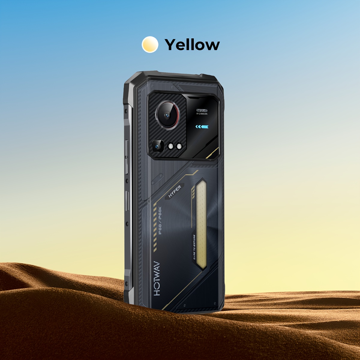 Image of Hotwav 7s Rugged Outdoor Phone 5g Unlocked 10800mah Battery, 16gb (4+12 Expansion) + 256gb Rom/1tb, 15 Cellphone, 6.6"fhd+display+120hz, Camera 21mp+8mp, Nfc/ Gps/ / Fingerprint, Yellow