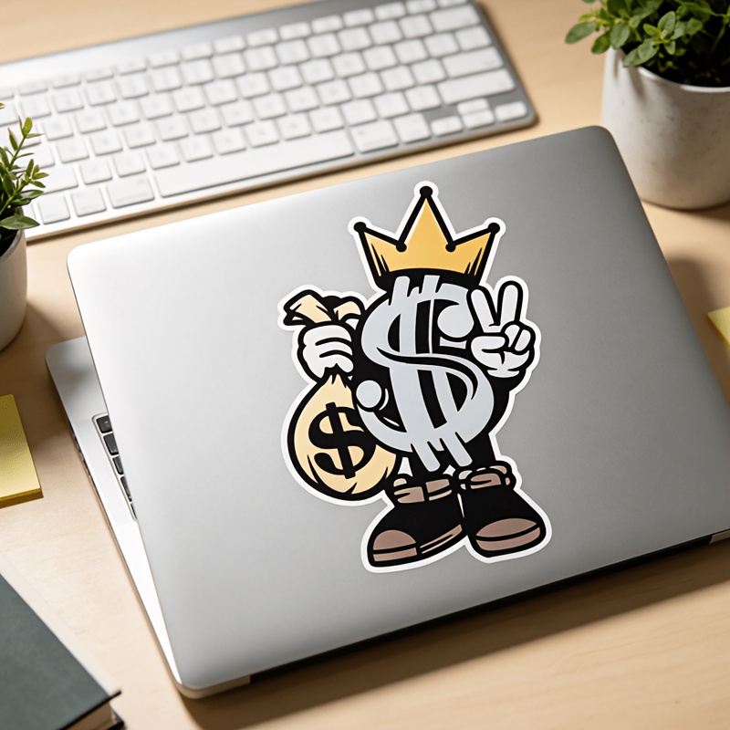 TEMU Hip-hop Dollar Cartoon Hollow Template, 7.9 X 9.8 Inch Crown Bag Painting Template, Washable Reusable Plastic Stencil, Suitable For Door Signs,