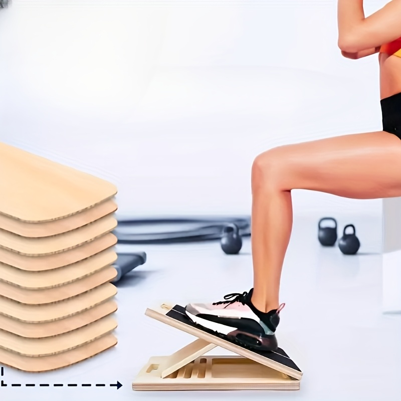 adjustable wooden tilt platform calf stretching squats anti Temu
