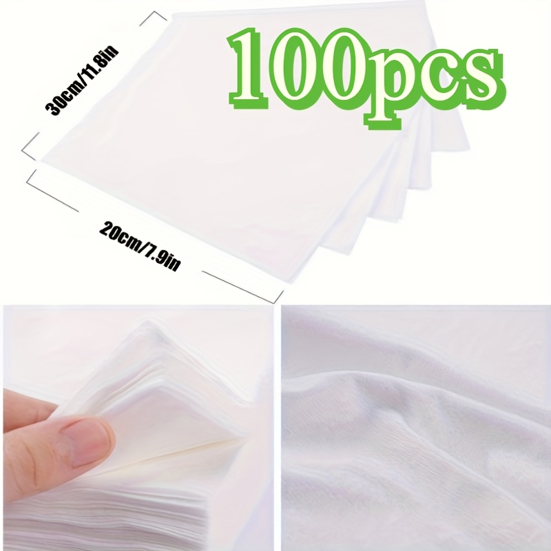 E-shop Packung mit 100 Mikrofaser-Wischmoppaufsätzen, geeignet für trockene & nasse Anwendung, Einweg-Bodenwischer mit strukturierter Oberfläche &