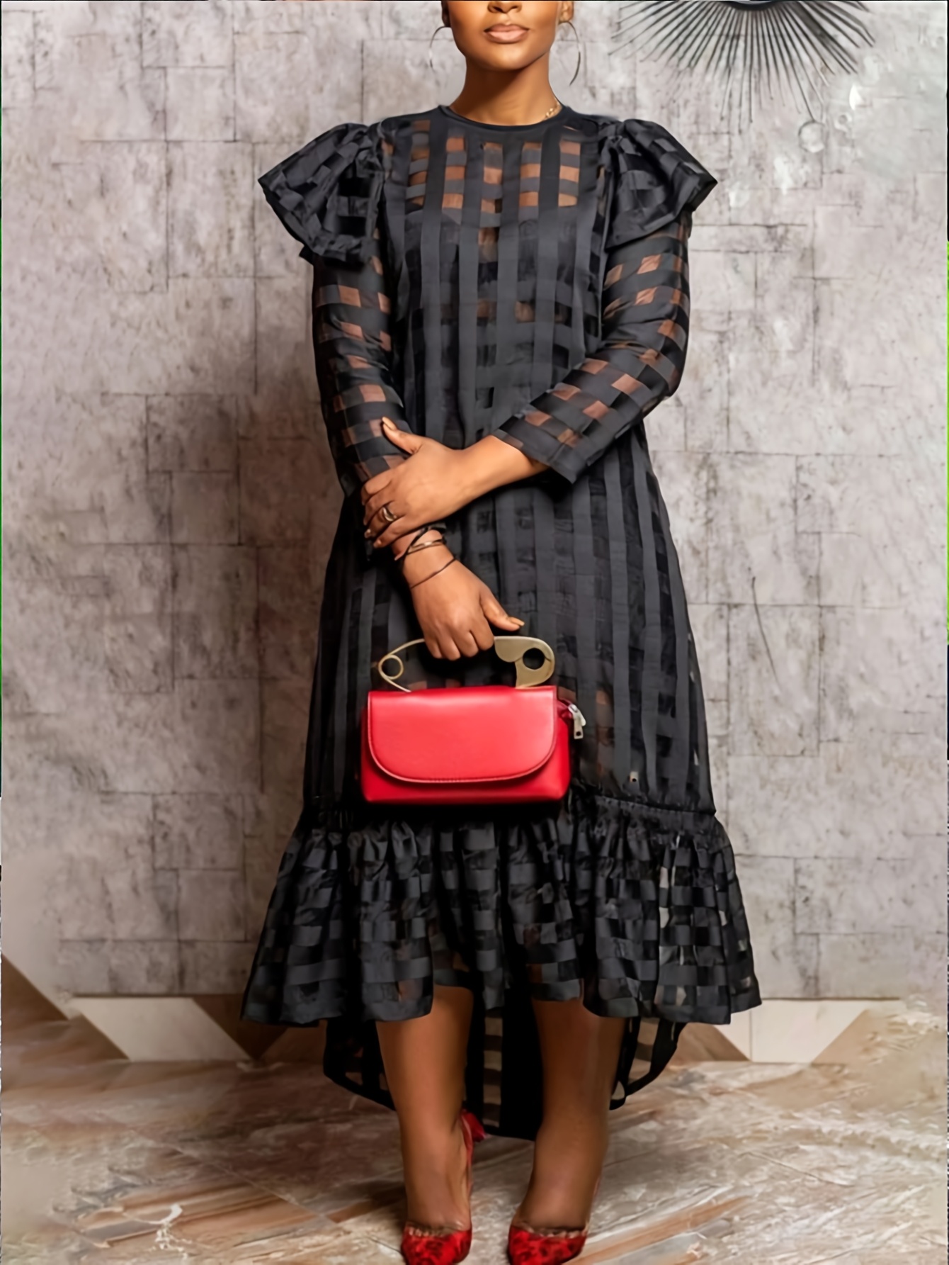 plus size elegante mesh jurk voor vrouwen losse Temu Netherlands