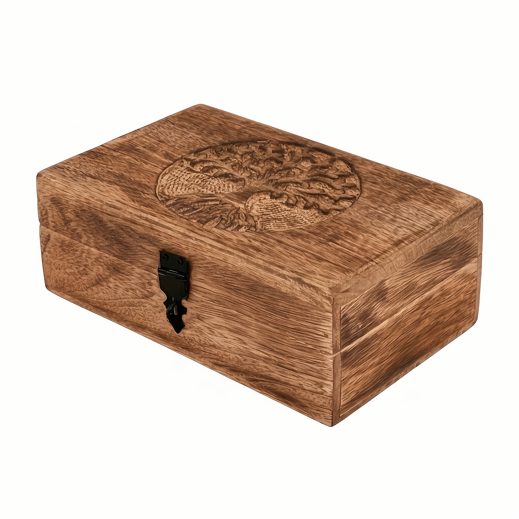 E-shop Rustikale aus Holz mit Lebensbaum-Schnitzerei – Boho- für Wohnzimmer & Schlafzimmer, einzigartiges Vatertagsgeschenk, Sommergeschenk für Ihn,