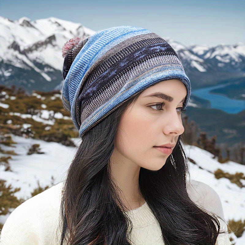 

Floral Print Women's Beanie - Soft, Lightweight & Warm Knit Cap For Fall/winter Outdoor Activities