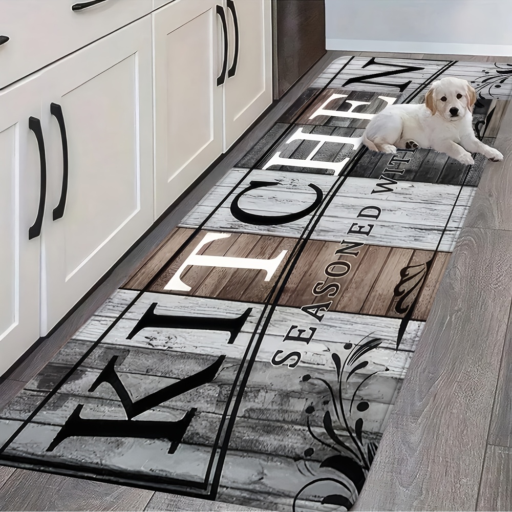 1pc   versatile wood grain kitchen print mat high   absorbent non slip kitchen mat hallway mat suitable for kitchen bathroom hallway doorway dining room and other home decor mats