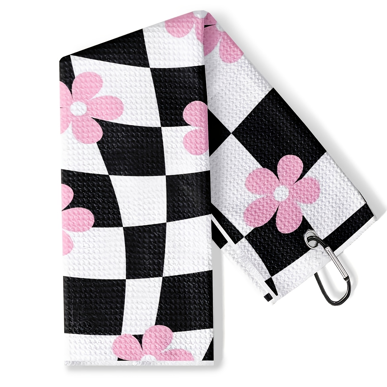 TEMU 1 Serviette de golf, motif à carreaux et , en microfibre douce et durable, super absorbante et à séchage rapide, pratique pour un nettoyage
