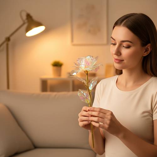 1 pieza bañada en oro - elegante decoración floral para el hogar con detalles dorados, no requiere electricidad, para de san valentín, navidad, día de la , aniversario, , boda y acción de - decoración de flor artificial de plástico