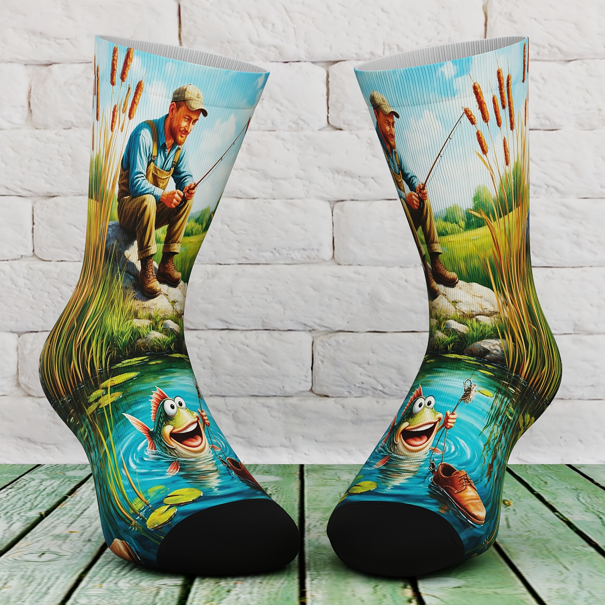 E-shop Ein Paar Unisex-Socken, lustige Muster, für Outdoor-Sport, Freizeitaktivitäten, bequem atmungsaktiv, Bambusfaser-Material, maschinenwaschbar,