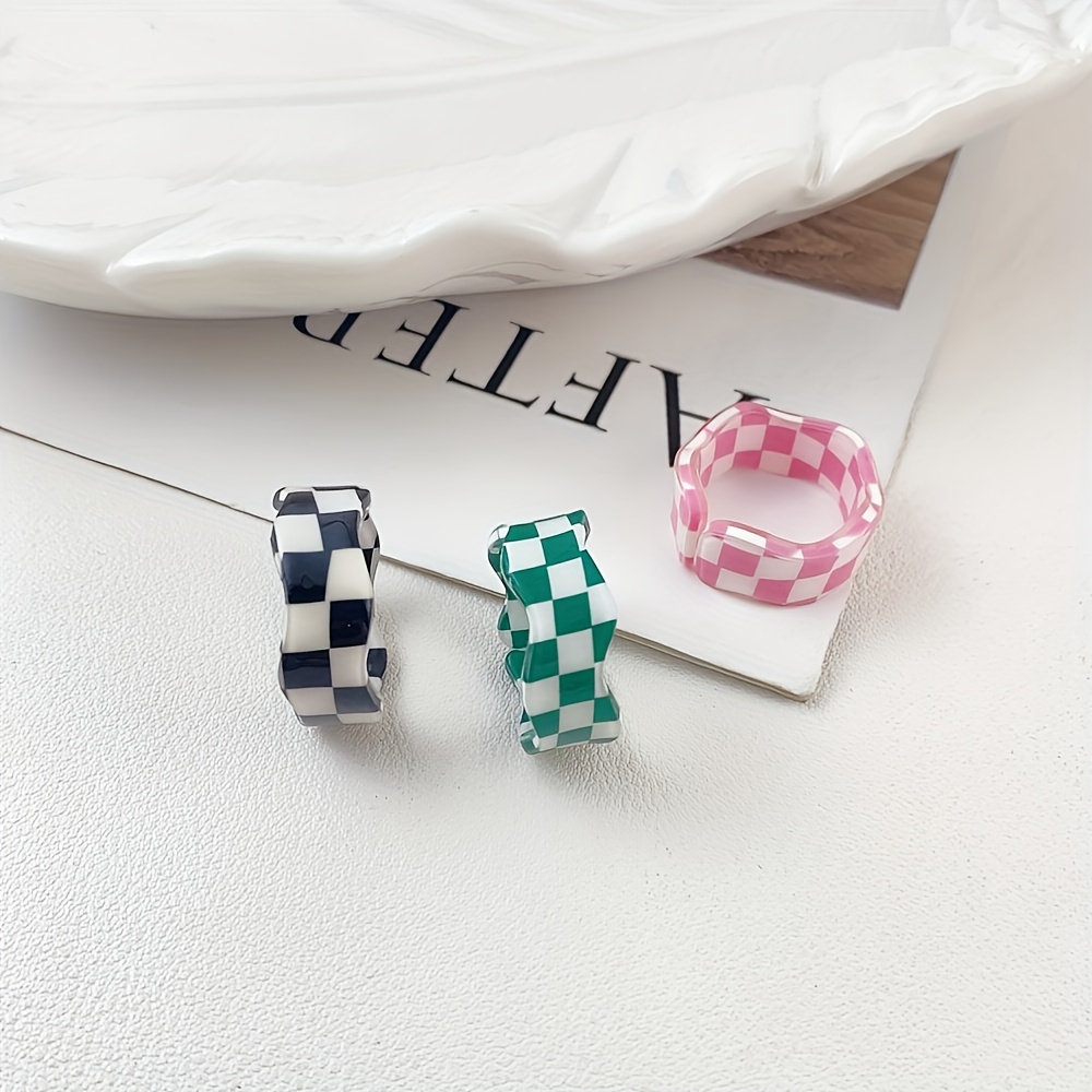 Women's Colored Checkered Wavy Easy Casual Daily Birthday Holiday Street Photography Shopping Gift