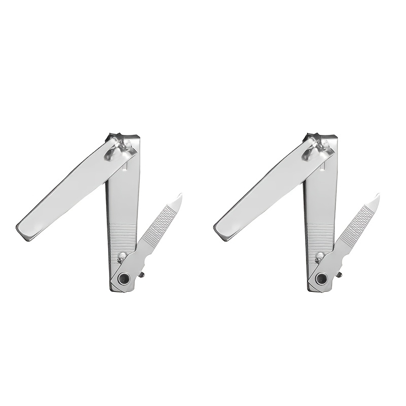 TEMU 2pcs/set Finger Nail Cutters With Nail File Manicure Tool Carbon Steel Nail Clippers