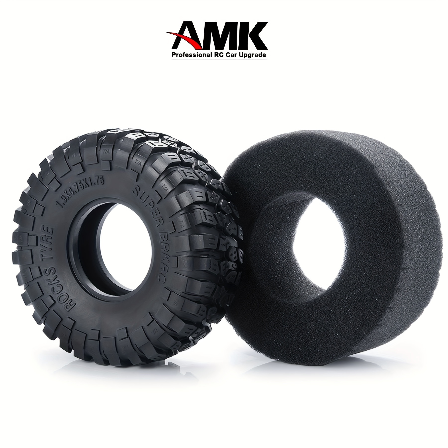 4pcs Rc Crawler Tyre1 9inch 2 2inch Rubber Tyres Foam Inserts