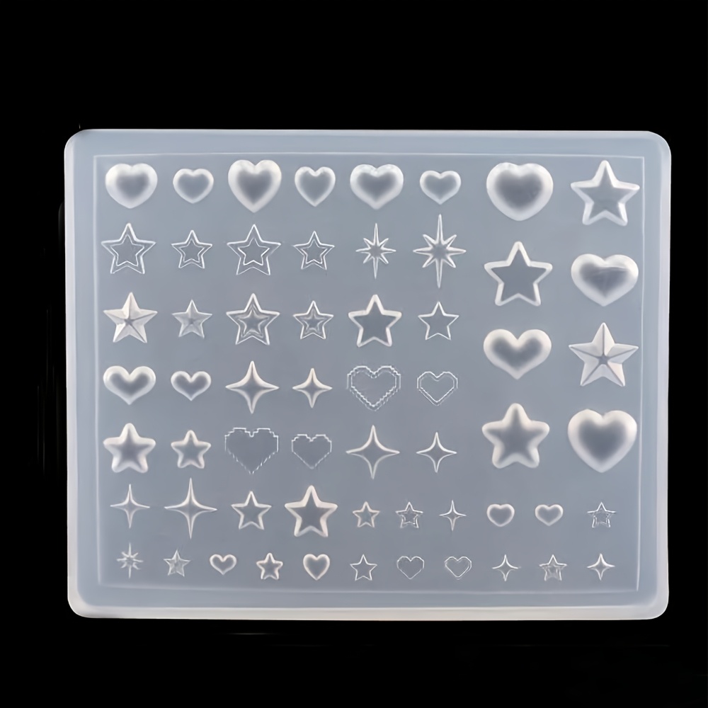 TEMU 3d Silicone Mold For Pentagram Summer Starfish Nail , Diy Transparent Manicure Template For Decorative Nail Trinkets