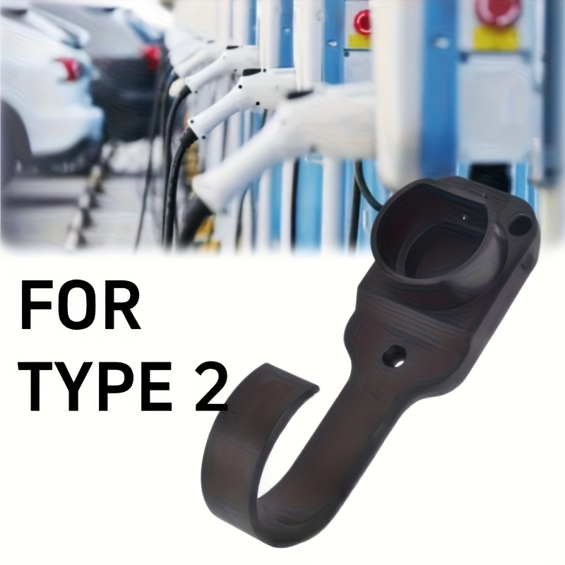 TEMU Pour connecteur Type 2 Prise EU Support Mural Universel Support de Câble de Chargeur EV pour Voiture Électrique Tête de Pistolet de Charge,
