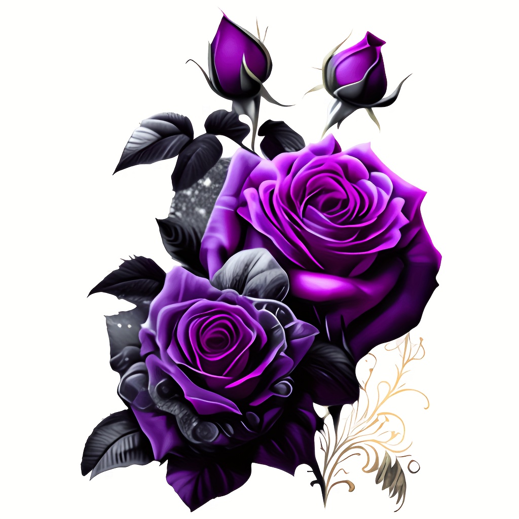 

Diamond Painting Diy Handmade Sticker Painting Hanging Painting Decoration Painting Purple Rose