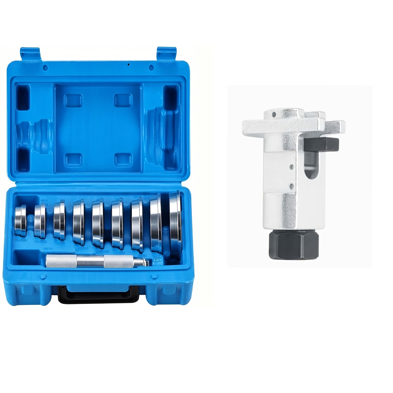 TEMU 10pcs Bearing Press Kit With Seal And Bushing Driver, Includes 9 Double-sided Adapters, Versatile Tool For Bearing Installation In Vehicles, Bearing Press Tool Kit