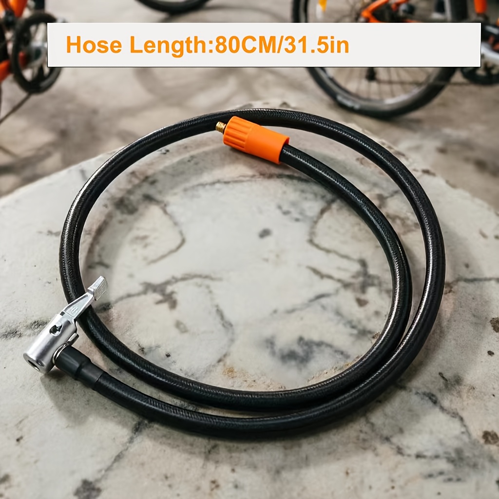TEMU 1pc Car Air Pump Inflation Tube With M6 Thread Specification, Equipped Press Button Connector, Convenient Operation, No Tools Required For
