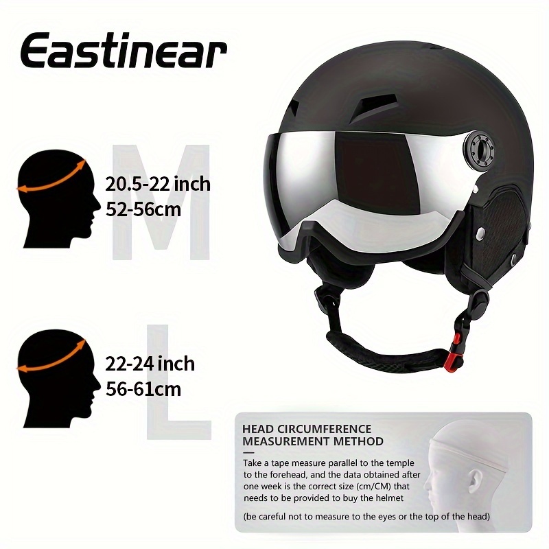 Comprar Casco de esquí, gafas con visera para hombres y mujeres, casco de  Snowboard, Moto, moto de nieve, monopatín, casco de seguridad, equipo  protector de esquí