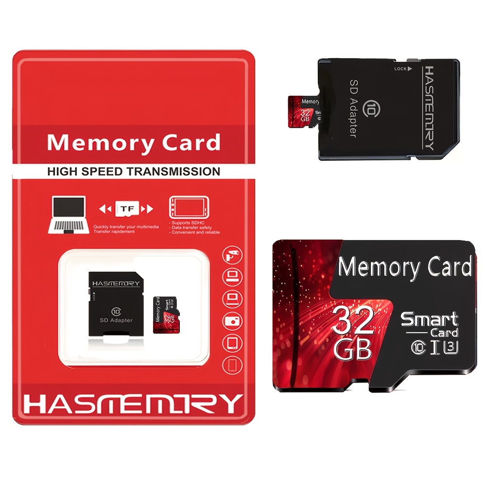 TEMU Hasmemory Red And Black Fireworks Tf Card, Class 10 U3 Memory Card, In 128gb, 100gb, 64gb, 32gb, 16gb, And 8gb Options. A Reliable Tf Card For