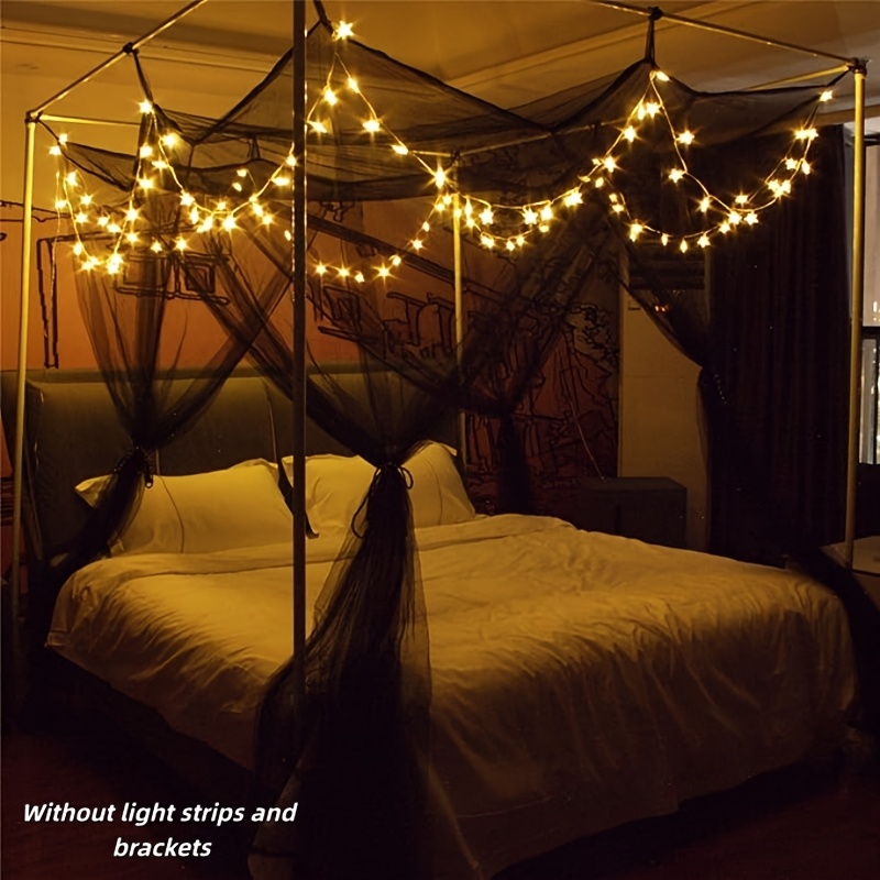 Elegant Large Net Canopy - 4-corner Design, Machine Washable Polyester Bed Canopy For Bedroom &
