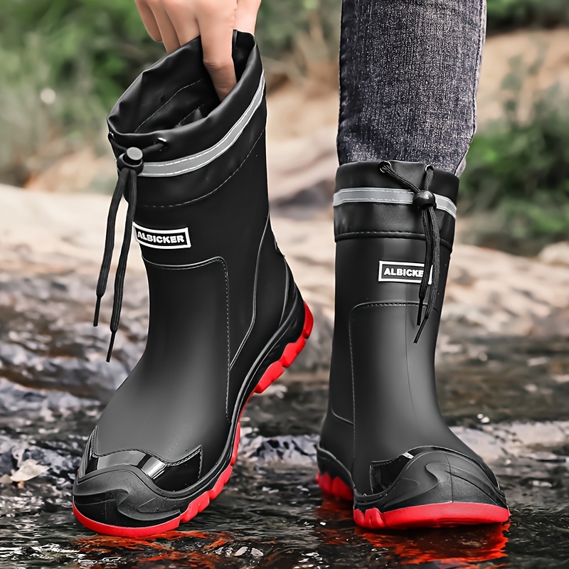 botas de chuva masculinas de moda para exterior, botas desportivas casuais impermeáveis, botas universais para   para exterior, botas de jardineiro com  , antiderrapantes, tamanho   para exterior para   as   e adequadas para escalada, caminhadas, viagens, presente de ano  