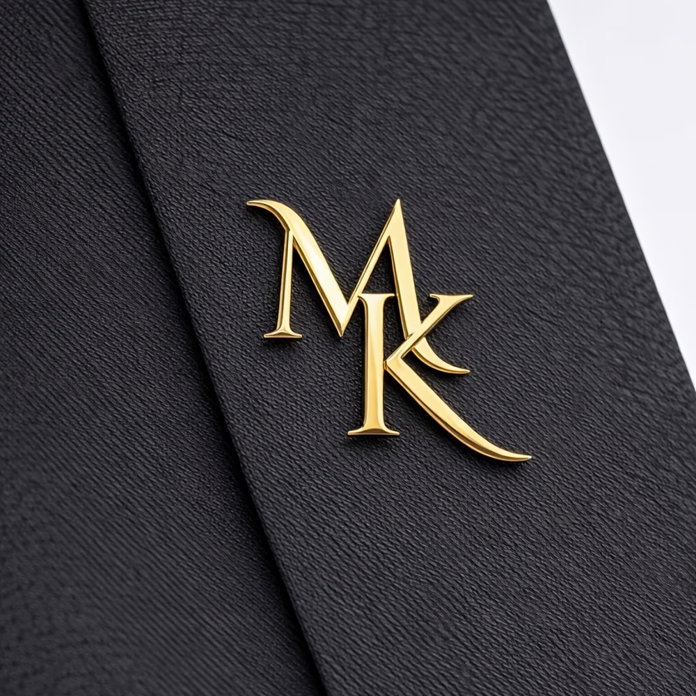 E-shop Individuelle goldene Hochzeitsbrosche mit Initialen, personalisierte Buchstabenbrosche für Paare, Ansteher-Brosche für den Bräutigam,