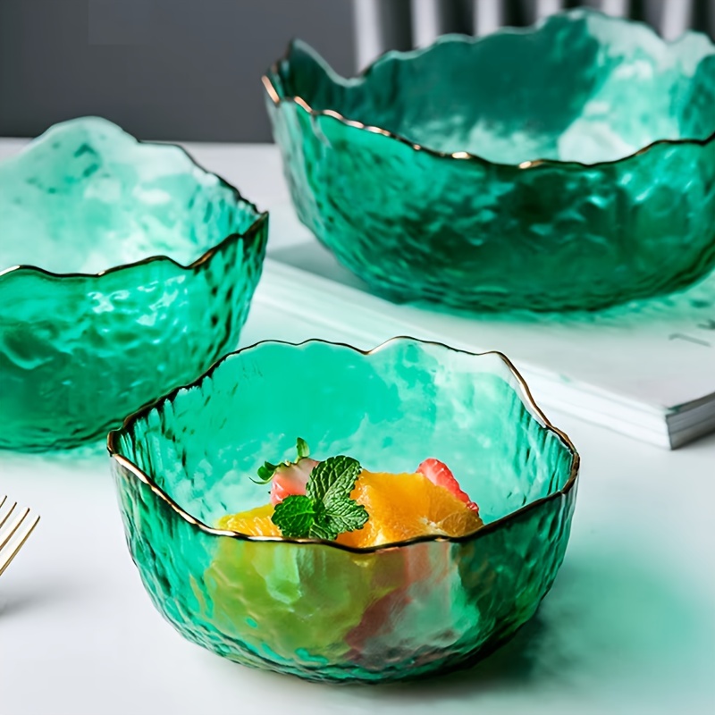 Light Luxury Gold-Rimmed Glass Bowl Vegetable Salad Bowl Set of Fruit  Bowl Home Dried Fruit Bowl Snack Bowl Candy Bowl Dessert Bowl Set Salad and  Sn